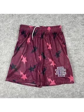 Eric Emanuel X Bape Purple Stars AOP Shorts Streetwear Y2K Size Large
